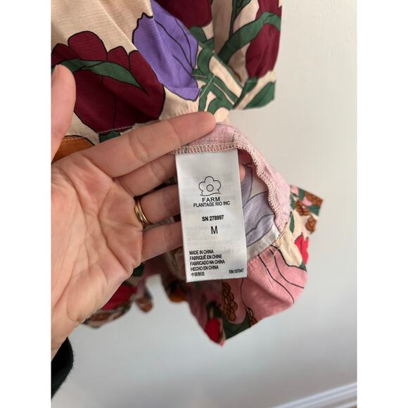 FARM RIO Tiered Floral Mini Dress Size Medium - Picture 6 of 8